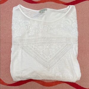 Sundance White Lace Accent Women's Blouse